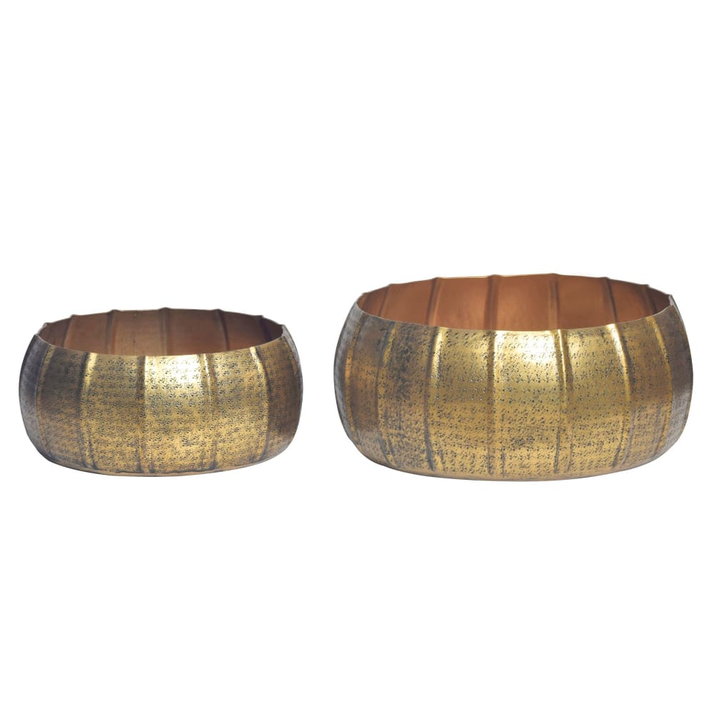 Lot de 2 bacs à plantes en aluminium, doré Lot de 2 bacs à plantes en aluminium, doré