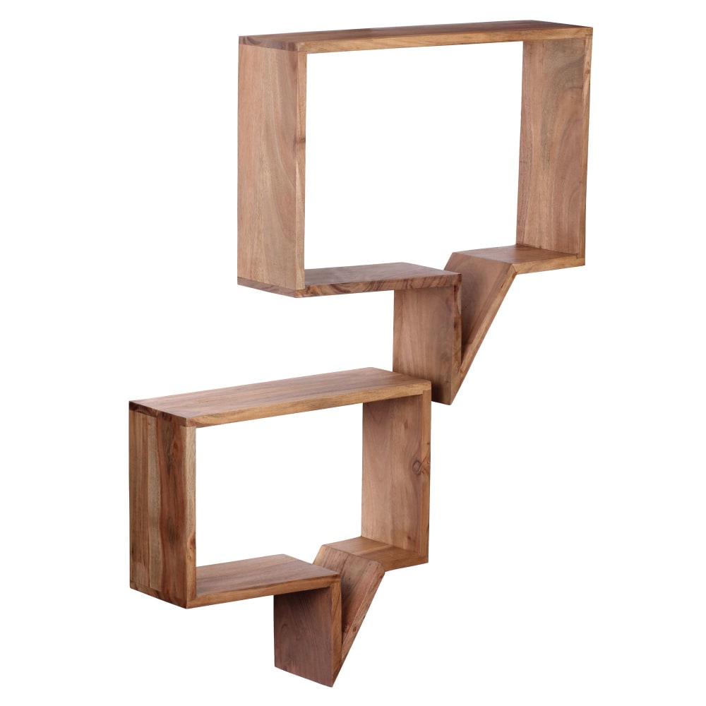 Étagère murale bulles bd en bois d'acacia, marron Étagère murale bulles bd en bois d'acacia, marron