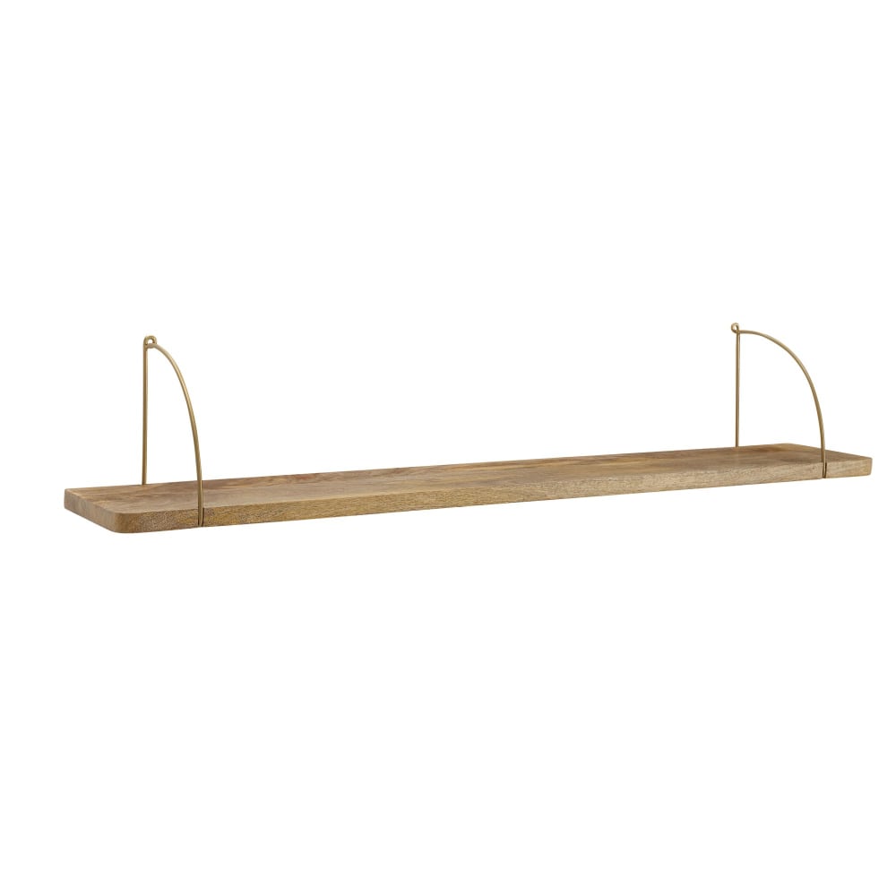 Étagère murale 120 cm en bois de manguier massif, marron
