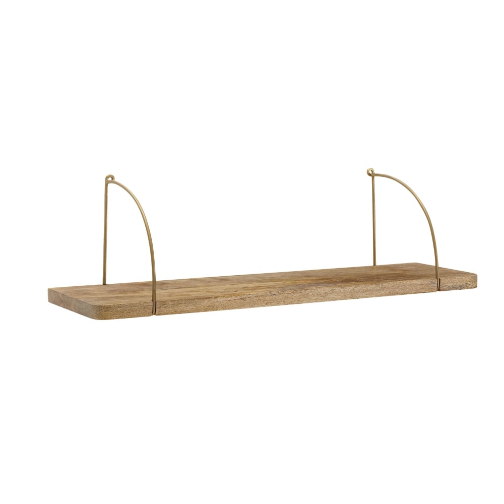 Étagère murale 60 cm en bois de manguier massif, marron