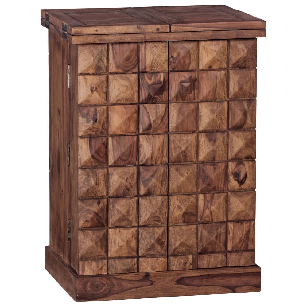 FineBuy Hausbar ausklappbat aus Sheesham, Braun style modern Braun Holz
