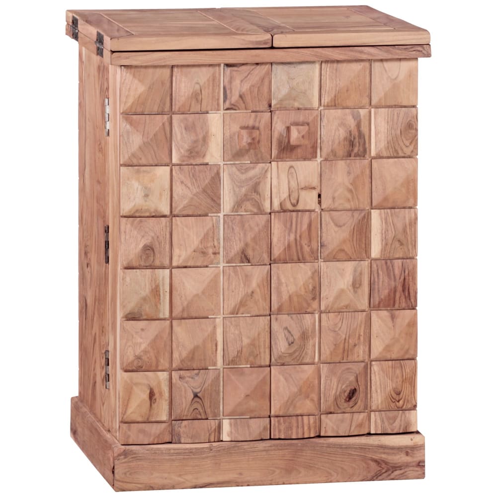 FineBuy Hausbar ausklappbat aus Akazie, Braun style modern Braun Holz