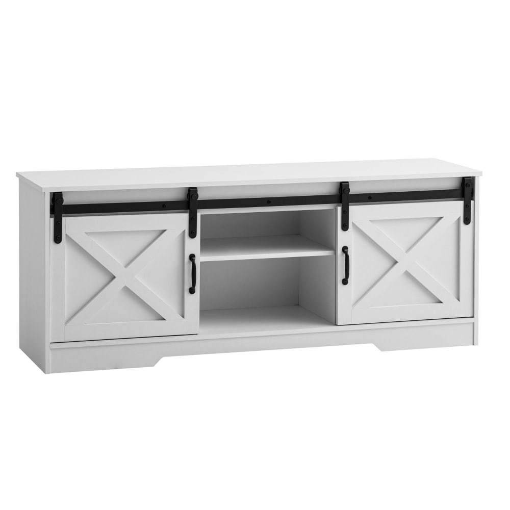 Meuble tv bas 150 cm en aggloméré, blanc