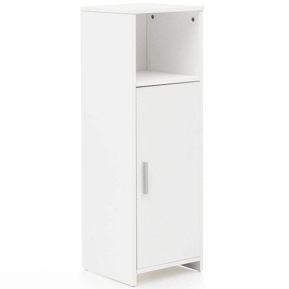 FineBuy Badregal mit 1 Tür aus Spanplatte, Weiß style modern Weiß Spanplatte
