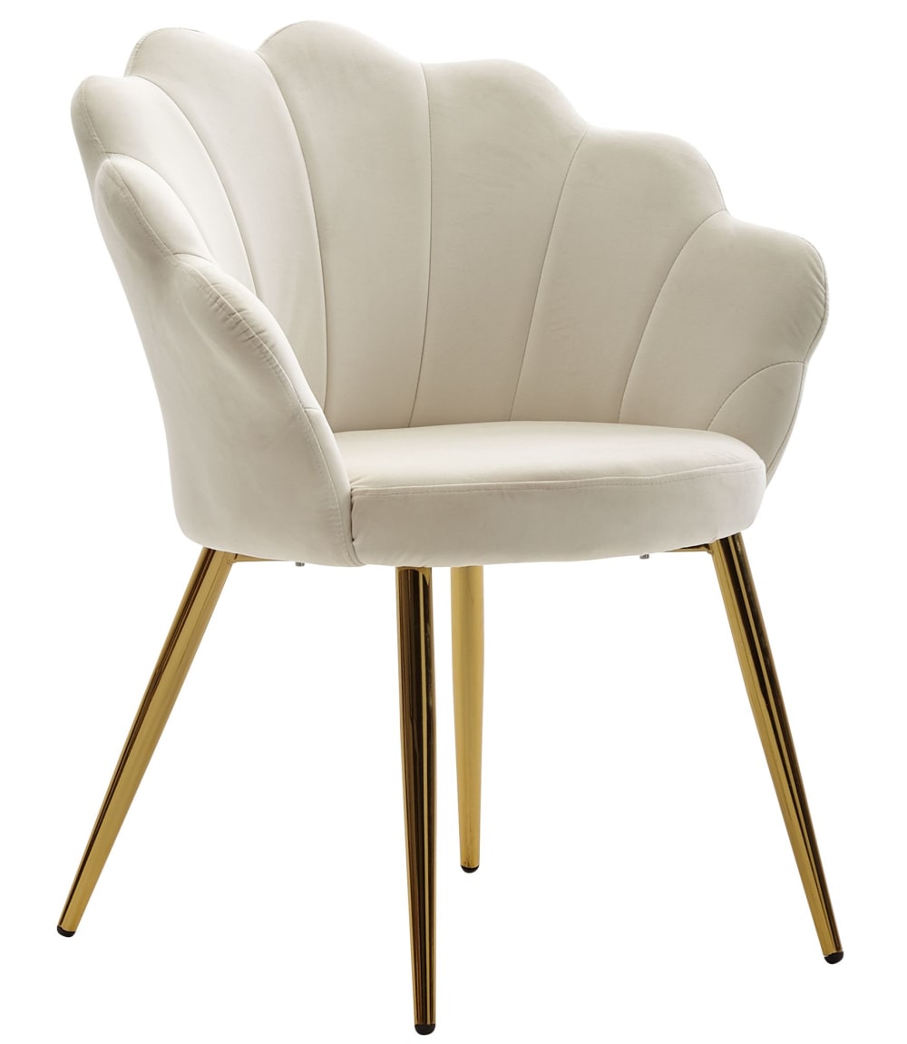 Chaise de salle à manger rembourrée en velours, blanc Chaise de salle à manger rembourrée en velours, blanc