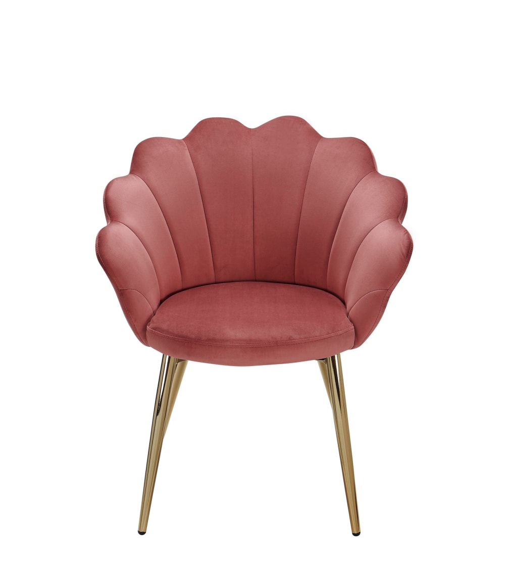 Esszimmerstuhl gepolstert aus Samtstoff, Rosa - Maisons Du Monde