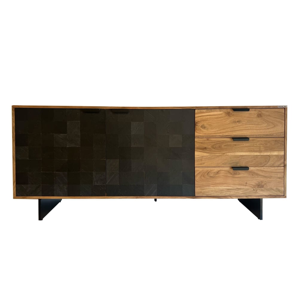 Buffet 175 cm en bois massif, marron