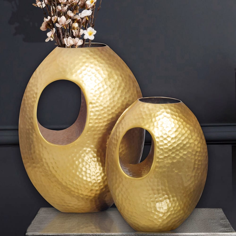 Vase 2er Set aus Aluminium, gold - Maisons Du Monde