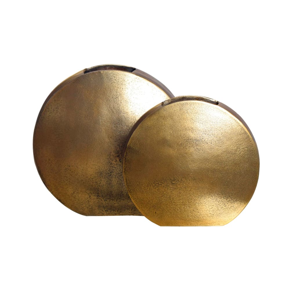 FineBuy 2er Set Vasen aus Aluminium style modern Gold Aluminium