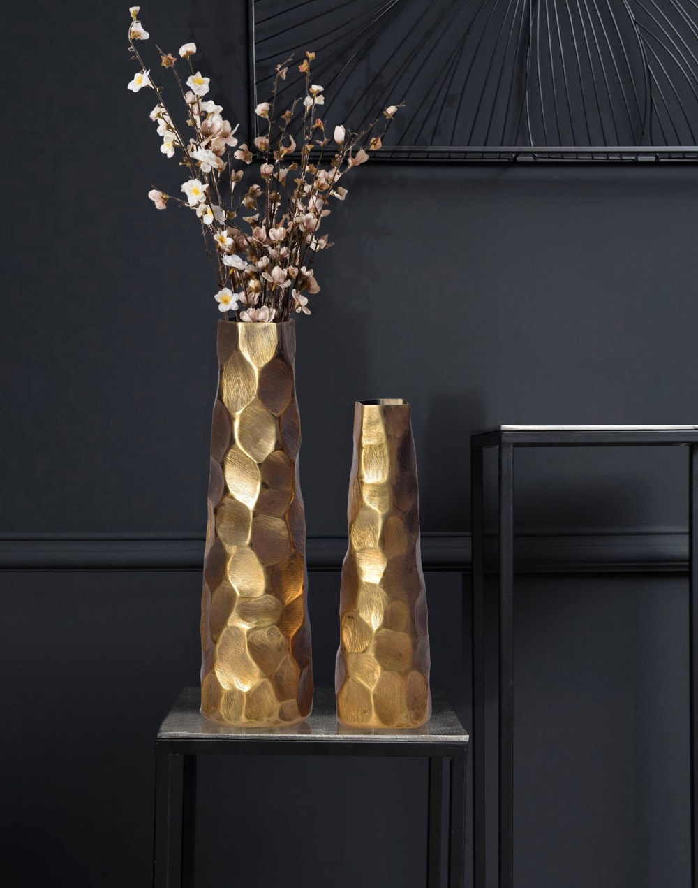 Lot de 2 vases en aluminium, doré — vue 4