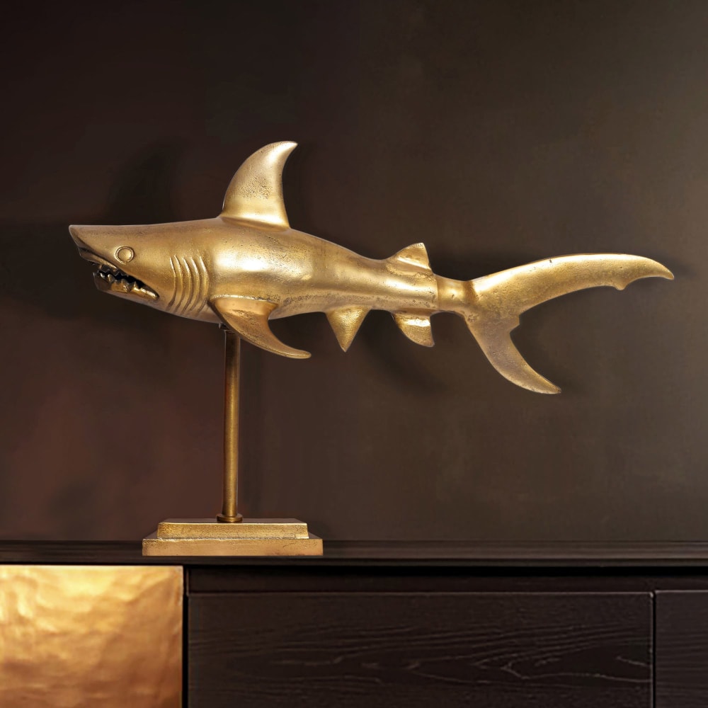 Tischdekoration Hai aus Aluminium, gold - Maisons Du Monde