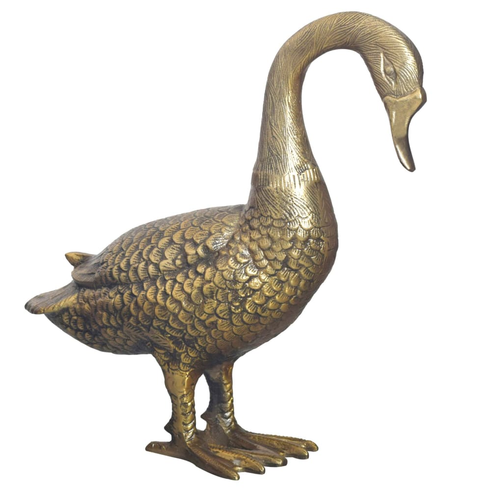 FineBuy Dekofigur Gans aus Aluminium, gold style modern - Aluminium