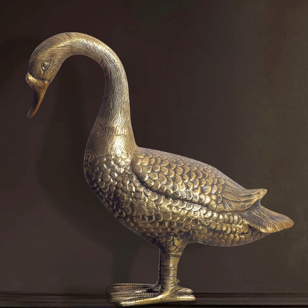 Dekofigur Gans aus Aluminium, gold - Maisons Du Monde