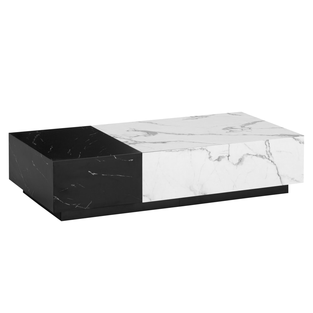 Table basse en mdf, blanc / noir Table basse en mdf, blanc / noir