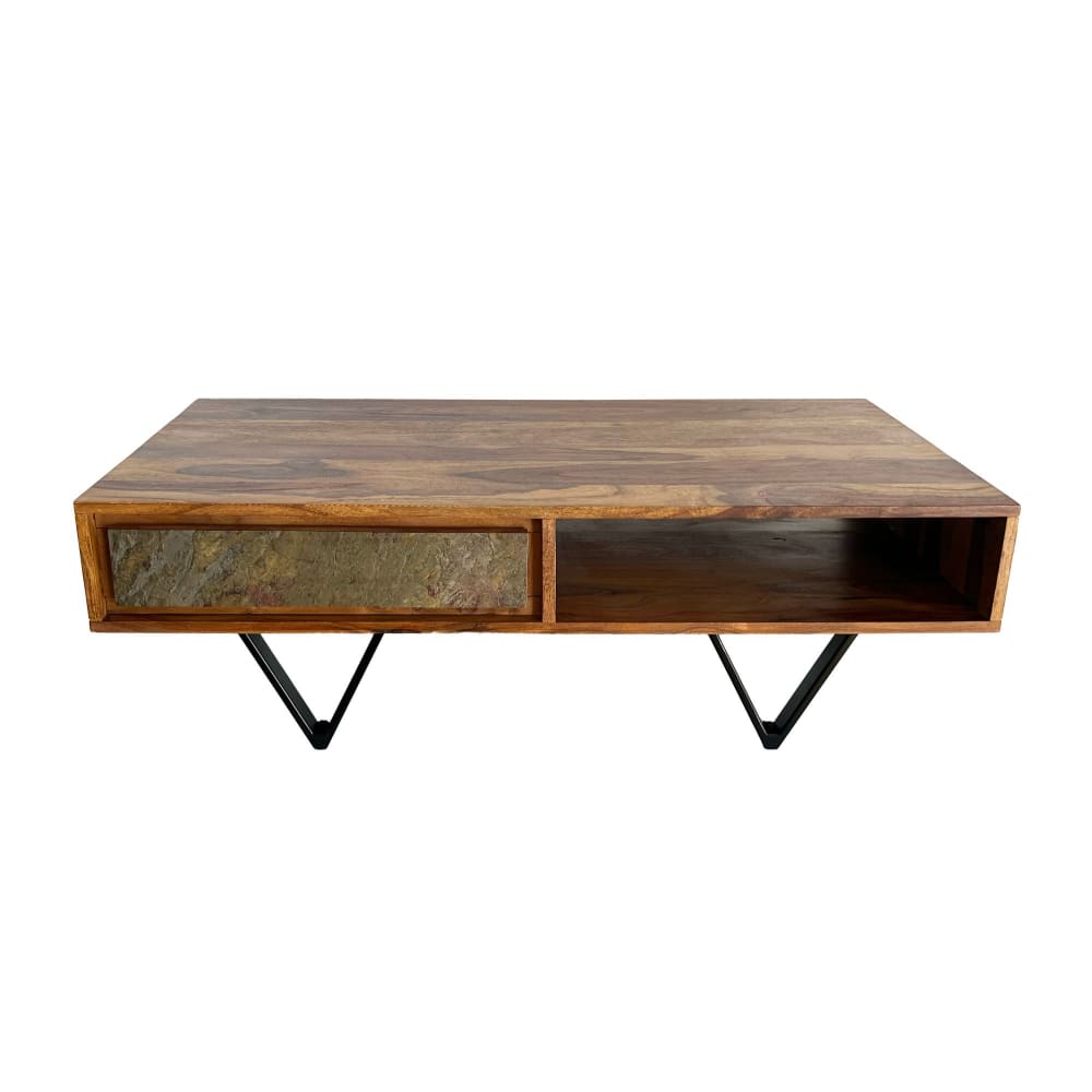 Table basse 115 cm en bois massif, marron Table basse 115 cm en bois massif, marron