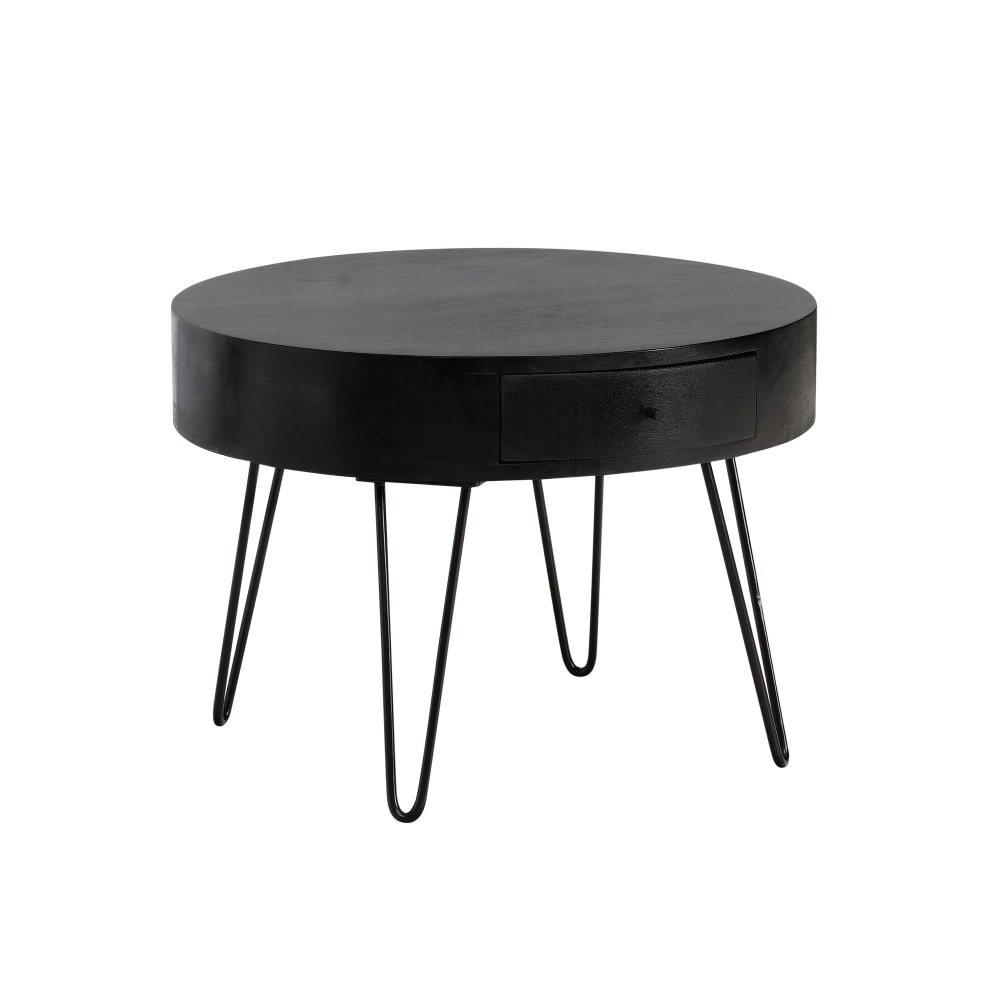 Table basse en bois massif, 60 cm, noir Table basse en bois massif, 60 cm, noir