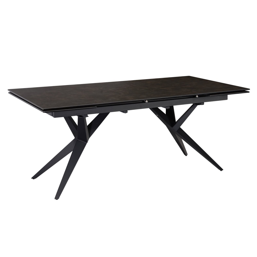 FineBuy Esstisch ausziehbar aus Keramik, 180 - 260 cm schwarz style modern - Glas