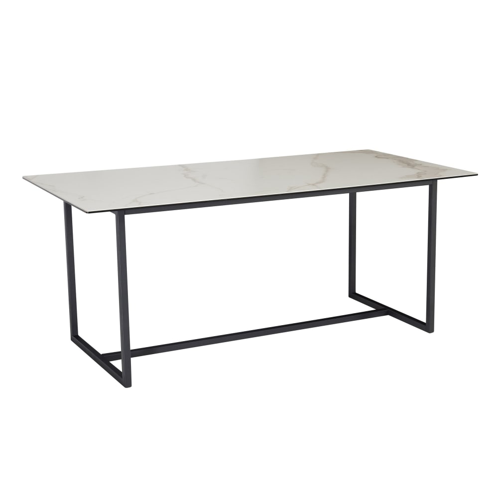 FineBuy Esstisch aus Glas Keramik, 180 cm weiß style modern - Glas