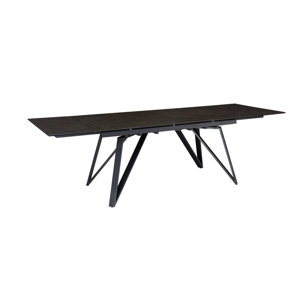 Table à manger extensible 180-260 cm en céramique, noir Table à manger extensible 180-260 cm en céramique, noir
