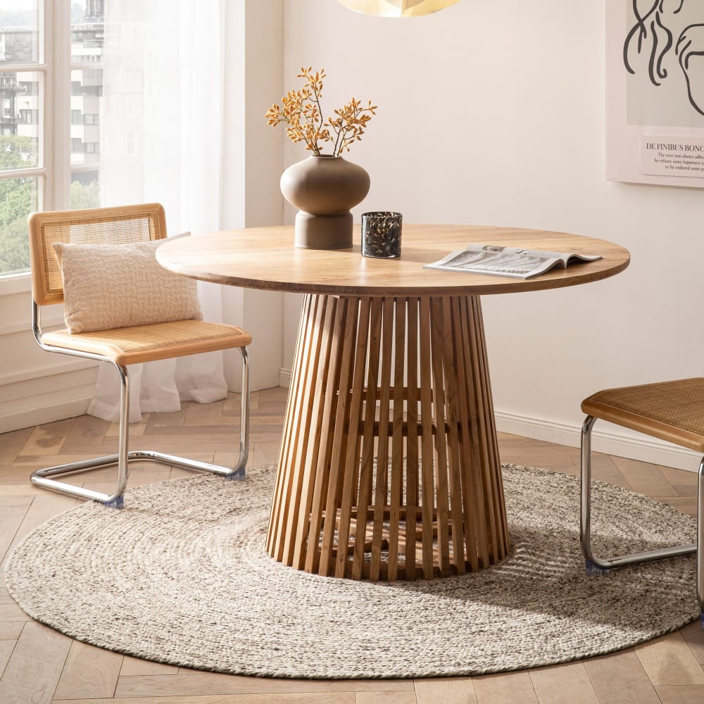 Esszimmertisch aus Akazie Massivholz, 120 cm braun - Maisons Du