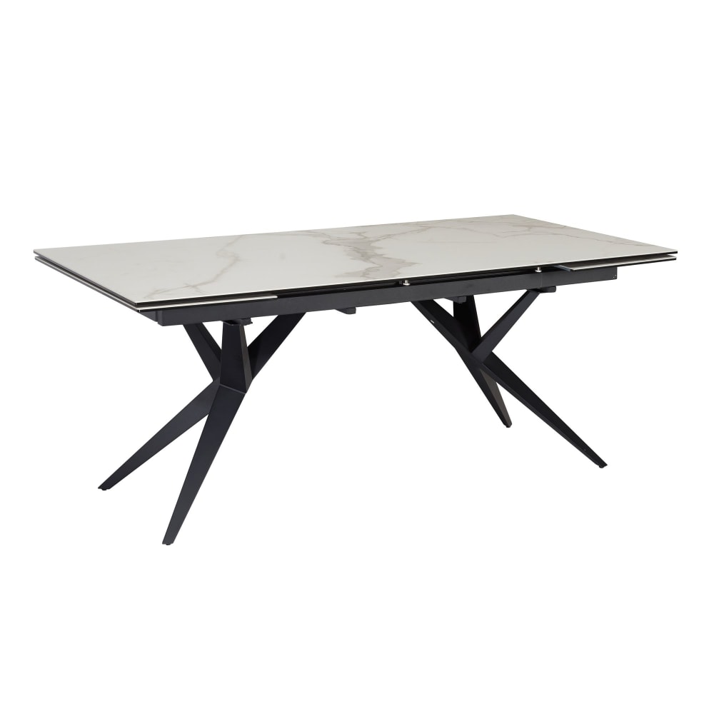 Table à manger extensible 180-260 cm en céramique, blanc Table à manger extensible 180-260 cm en céramique, blanc