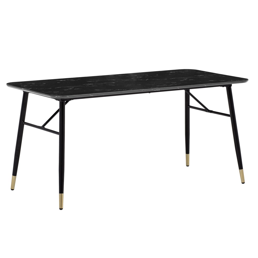 Table à manger en mdf effet marbre, noir