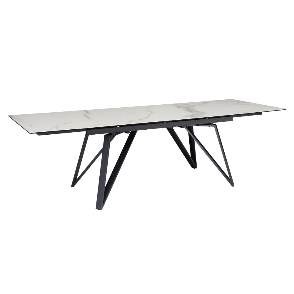 Table à manger extensible 180-260 cm en céramique, blanc Table à manger extensible 180-260 cm en céramique, blanc