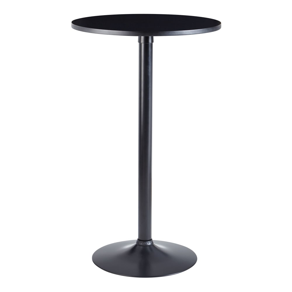 FineBuy Bartisch 60 cm Tischplatte aus MDF, Schwarz style modern Schwarz Spanplatte