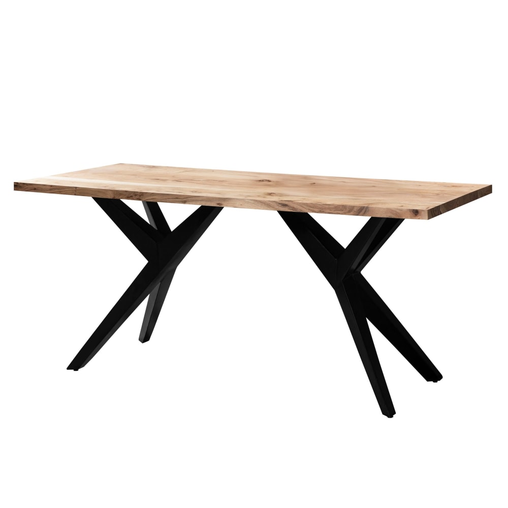 Table à manger 180 cm en bois d'acacia massif, marron