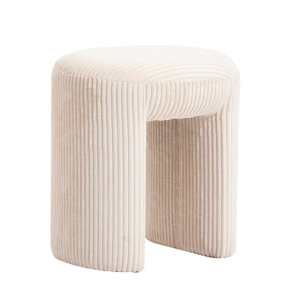 pouf en velours côtelé