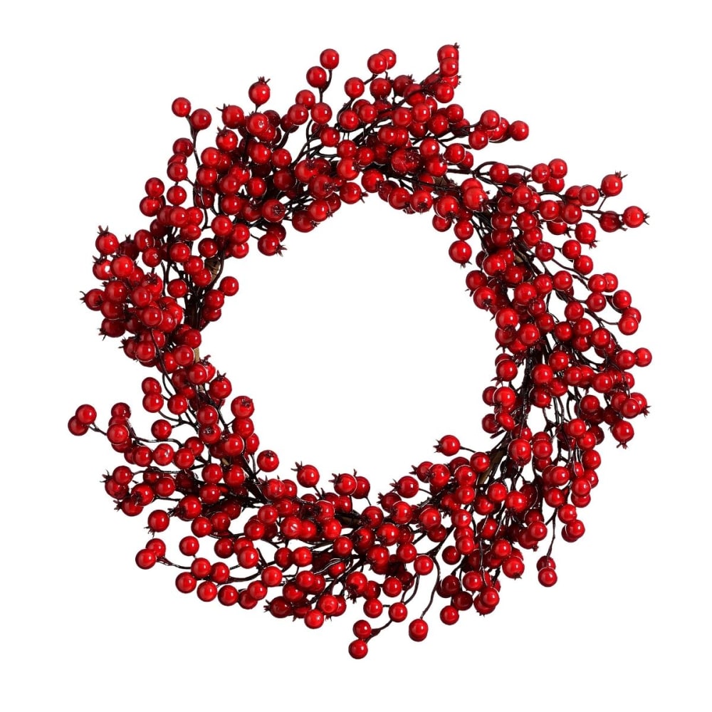 Mica Decorations Kranz Rot Schaumstoff H10xB50xL50cm style classic chic Rot Pvc - Polyvinlychlorid
