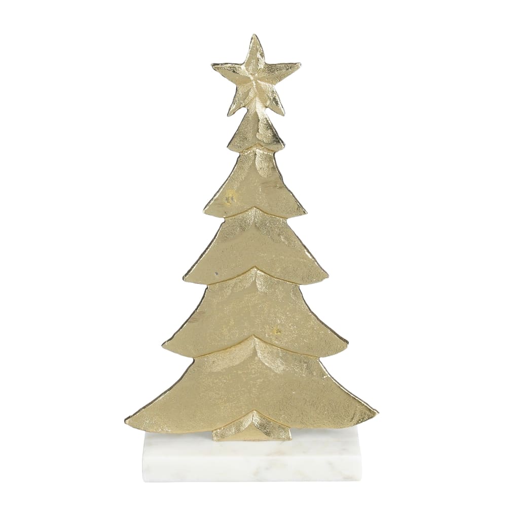 Árbol de Navidad decorativo de aluminio y mármol champán Alt. 32