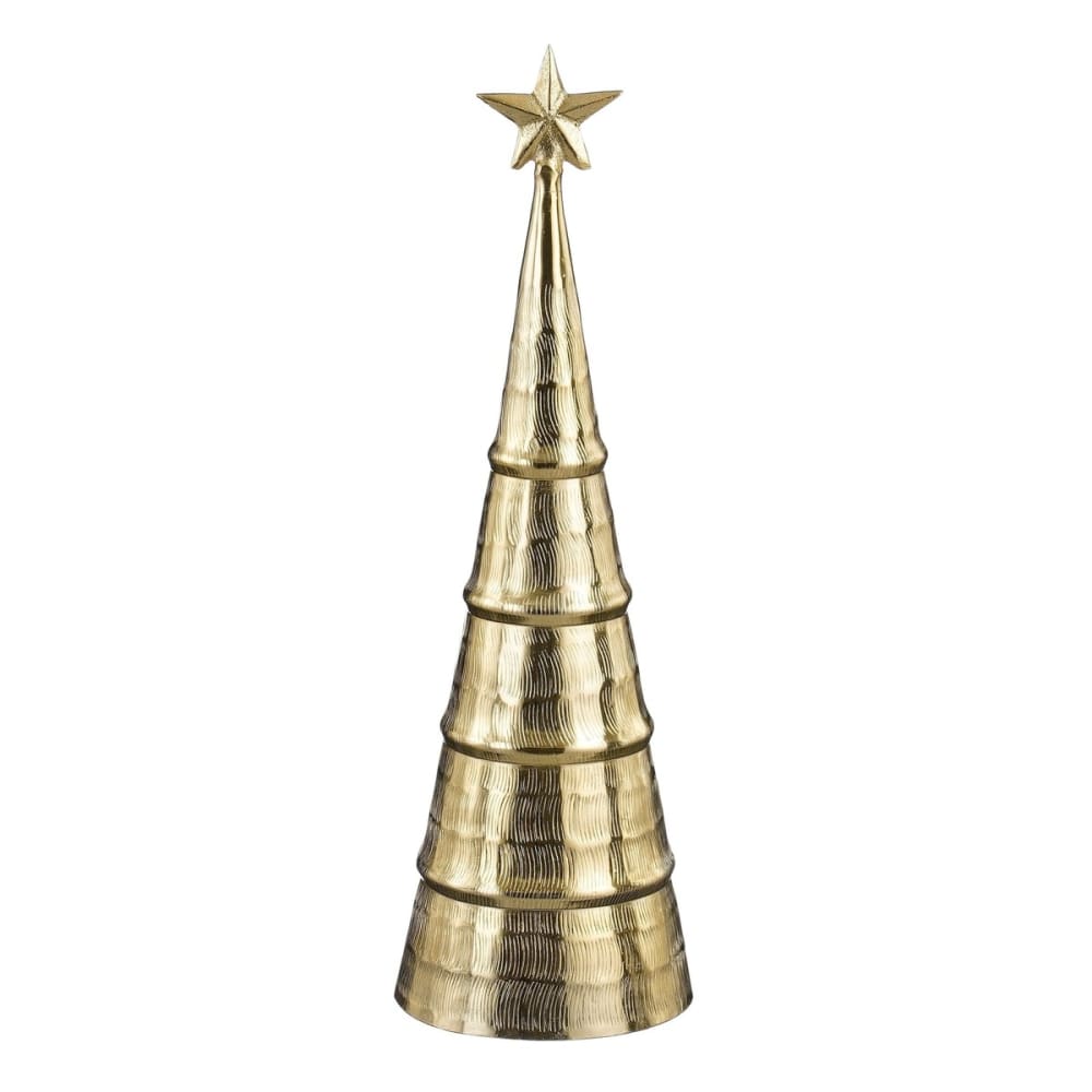 Sapin de noël décoratif doré aluminium h43xl13xl13cm