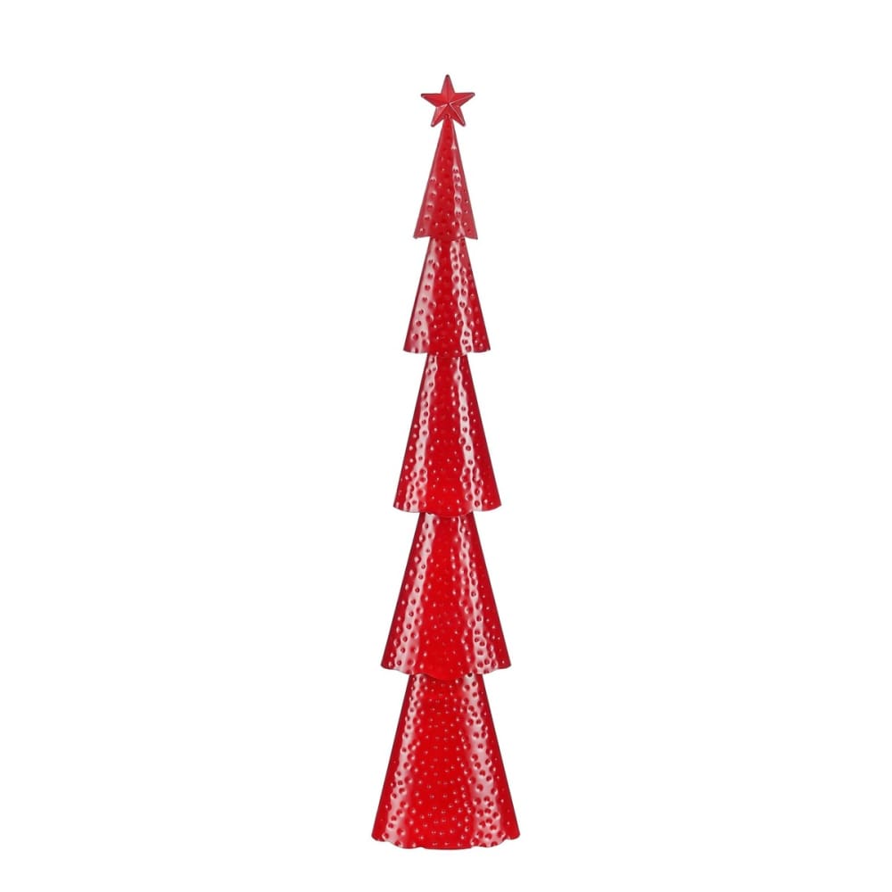 Sapin de noël décoratif rouge fer h90.5xl9xl17.5cm