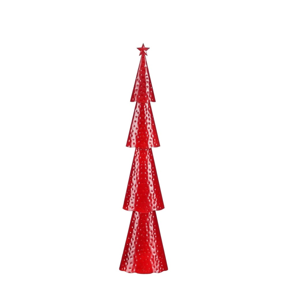 Sapin de noël décoratif rouge fer h68xl8xl14.5cm