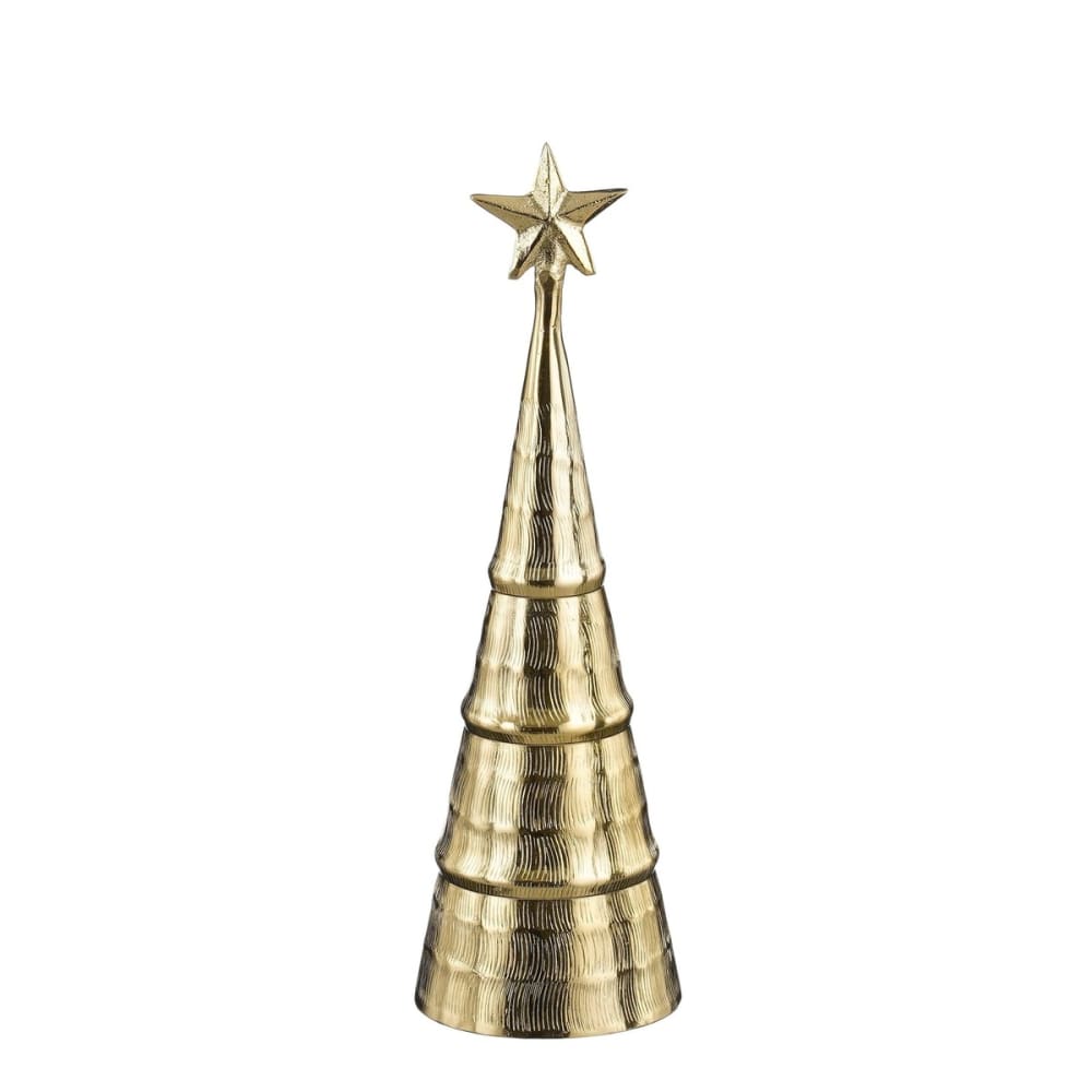 Sapin de noël décoratif doré aluminium h36xl11xl11cm