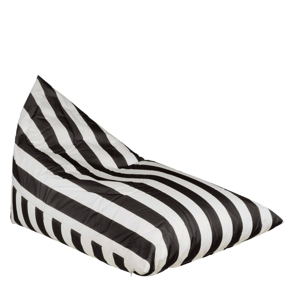 Pouf noir polyester h95xl95xl140cm