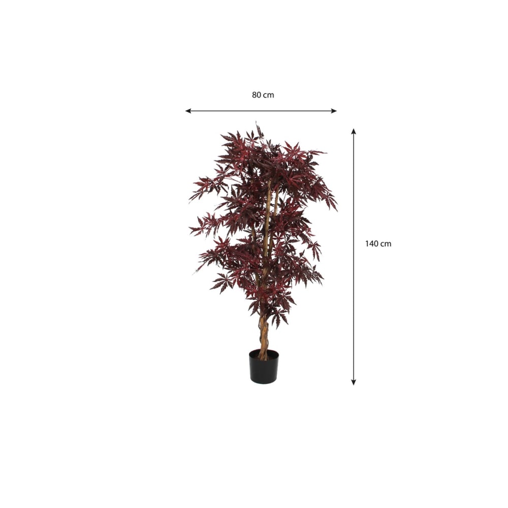 Plante artificielle rouge polyester h150xl80xl80cm — vue 3
