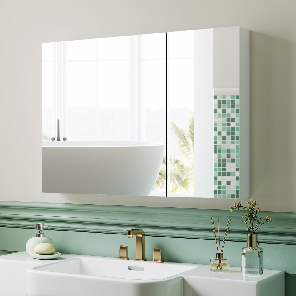 Badezimmer-Spiegelschrank, 3-türig, MDF weiß - Maisons Du Monde