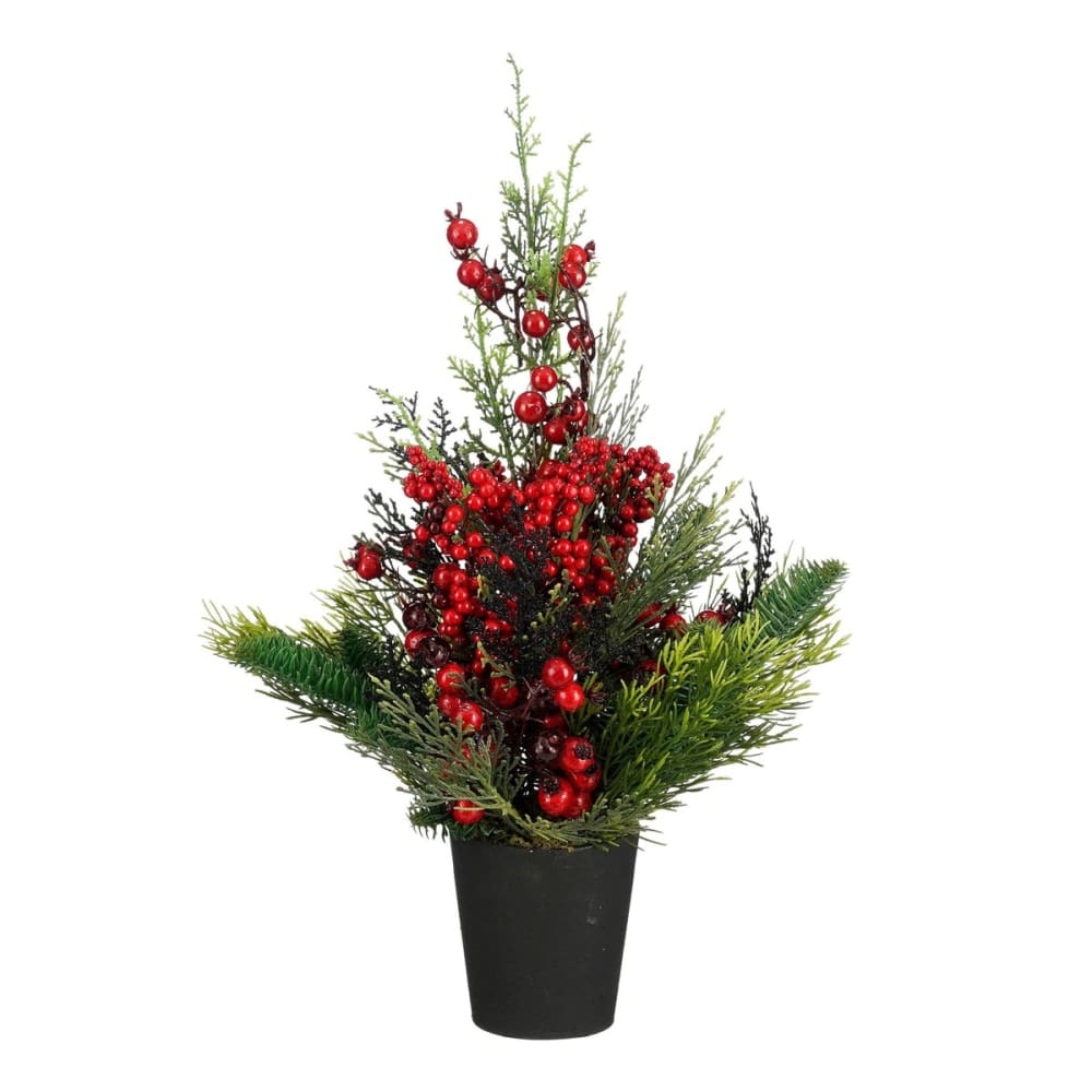 Plante artificielle de noël rouge plastique h45xl18xl18cm Plante artificielle de noël rouge plastique h45xl18xl18cm