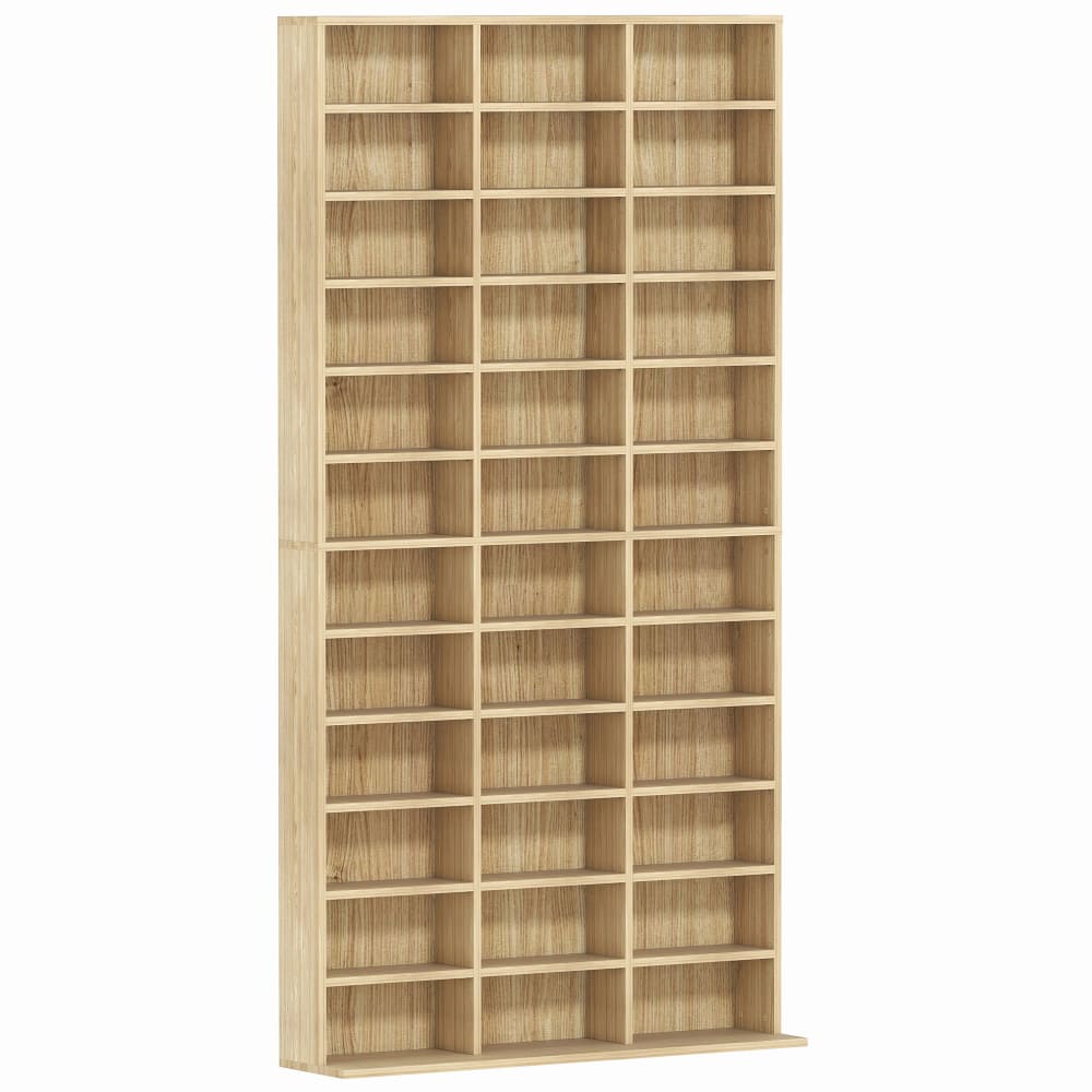 Rangements pour CD et DVD 36 compartiments MDF chêne — Beyit