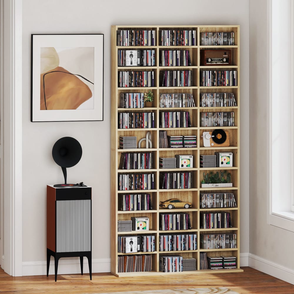 36-Fach-CD&DVD-Regal Eiche MDF - Maisons Du Monde