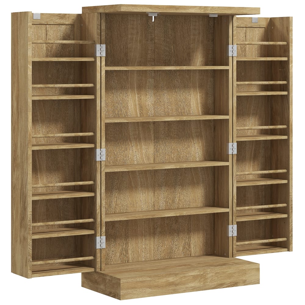 Homcom Küchenbuffet 12 Fächer & Holztüren Naturholzeffekt style modern Beige
