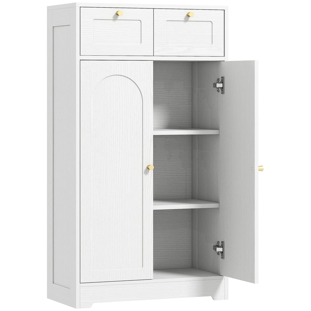 Homcom Weißer Partikelbogen-Zweitür-Badezimmerschrank style modern Weiß Spanplatte