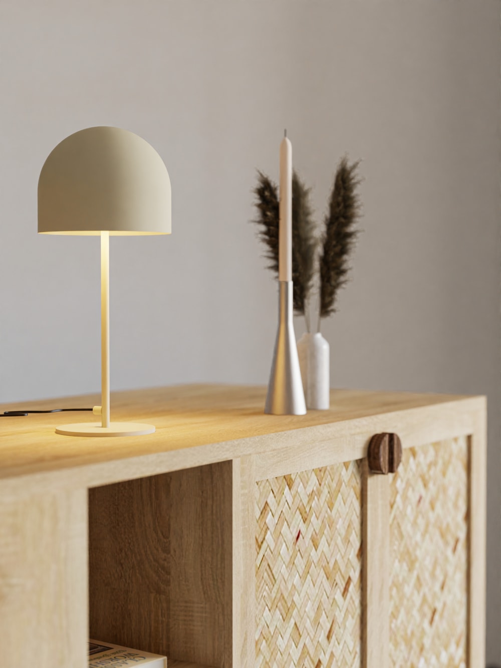 Lampe design en métal beige — vue 3