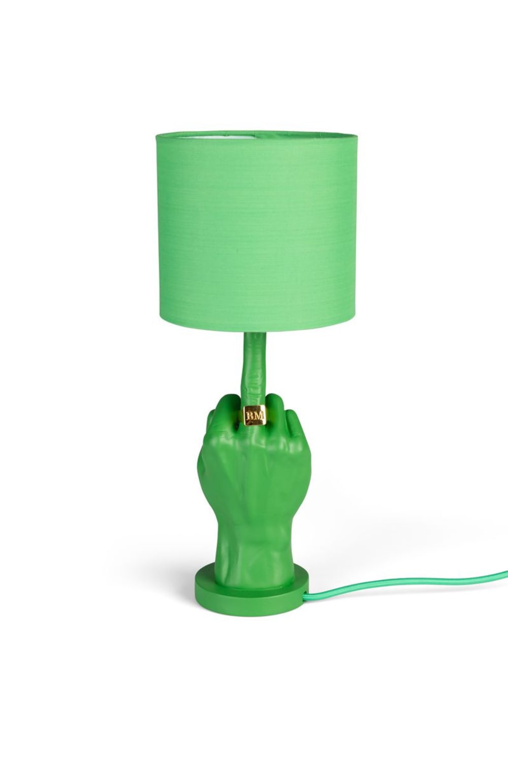 Lampe design en résine vert