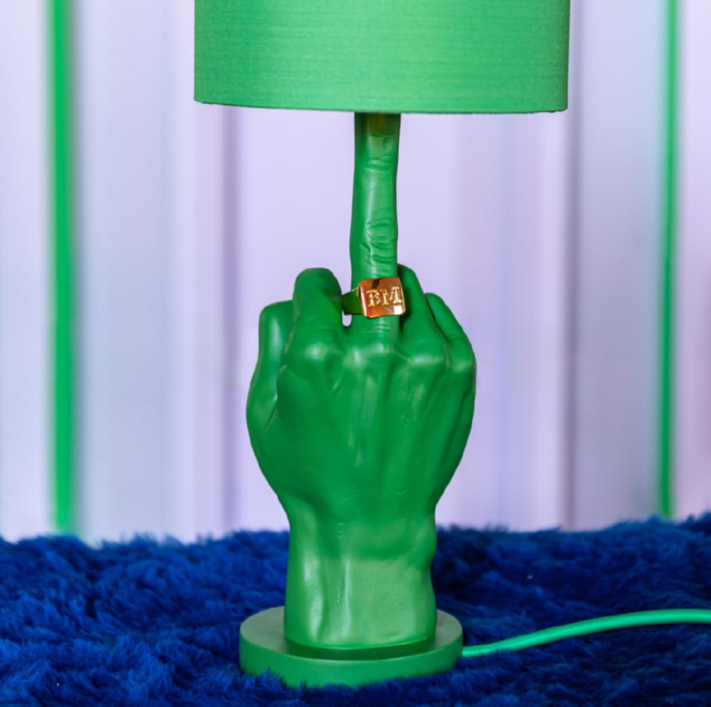 Lampe design en résine vert — vue 3