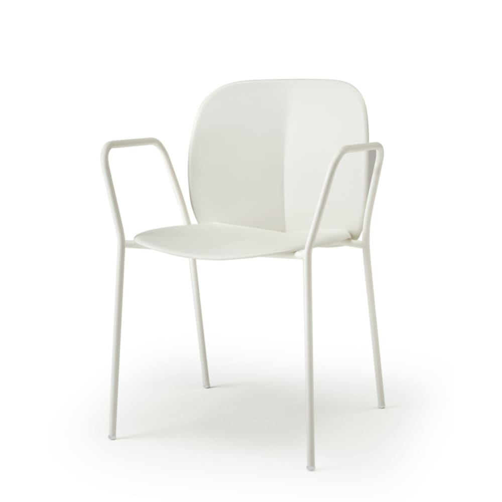 Lot de 2 chaises design en plastique blanc