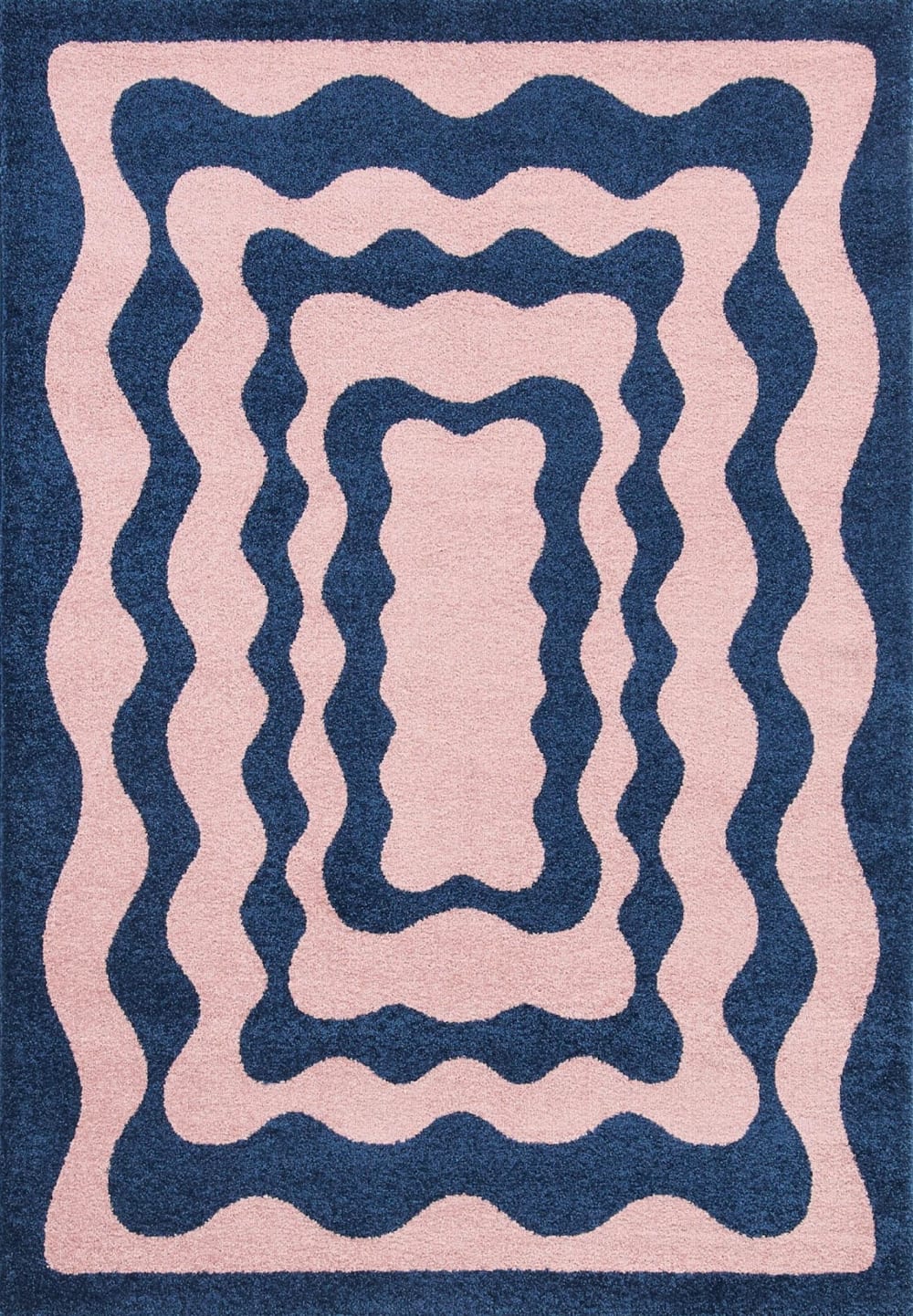 Tapis vintage style année 70 bleu - 80x140