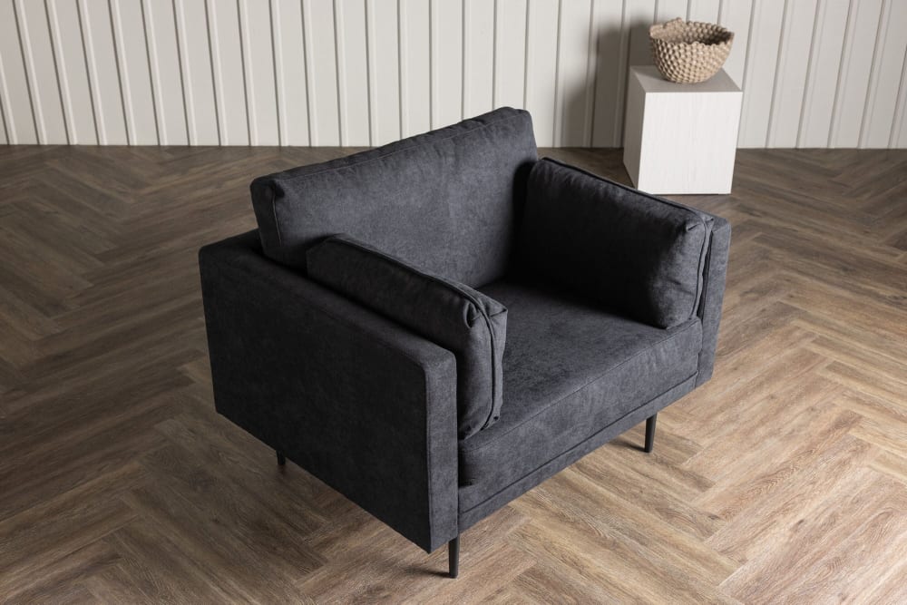 Sessel aus Leinen, Schwarz - Maisons Du Monde